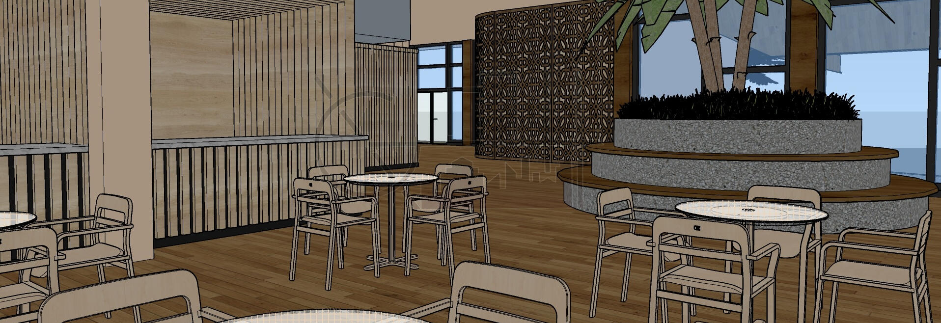 Pavilion Interior Lounge Area